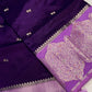 Purple Raw Mango Light Weight Silk Saree - 