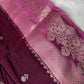 Purple Raw Mango Light Weight Silk Saree - 