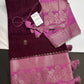 Purple Raw Mango Light Weight Silk Saree - 