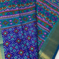 Blue Patola Ikkat Light Weight Silk Saree - 