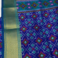 Blue Patola Ikkat Light Weight Silk Saree - 