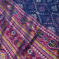Blue Pink Patola Ikkat Light Weight Silk Saree - 