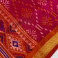 Pink Patola Ikkat Light Weight Silk Saree - 