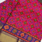 Pink Purple Patola Ikkat Light Weight Silk Saree - 