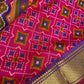 Pink Purple Patola Ikkat Light Weight Silk Saree - 