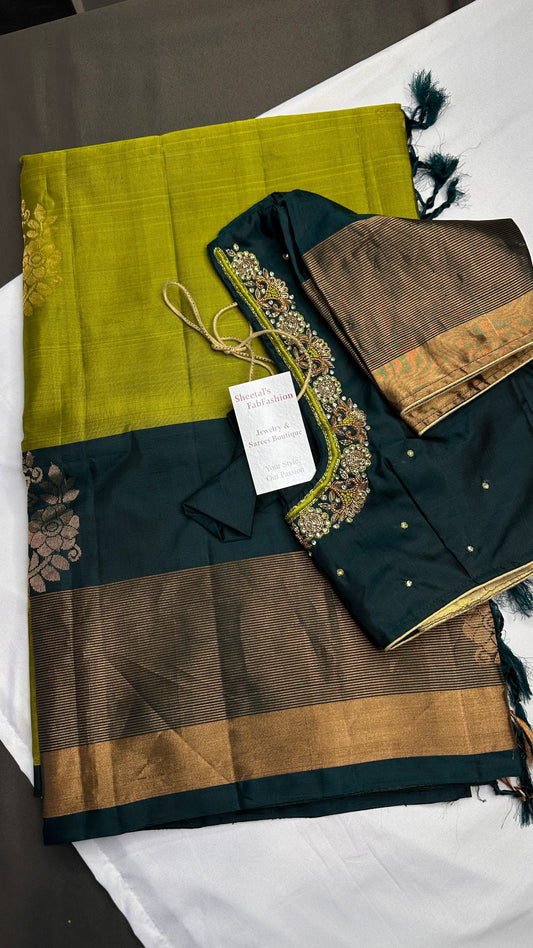 Pure Silk Handloom Dharmavaram Pattu Light Weight Saree - 