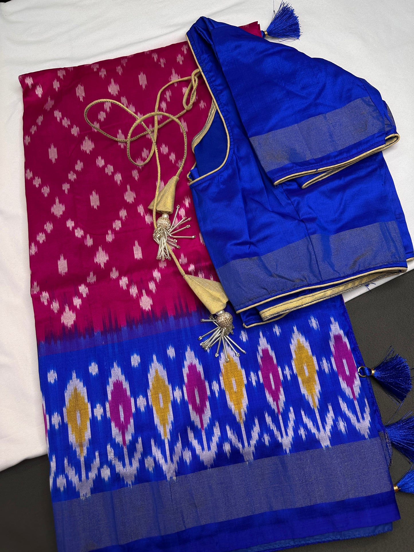 Pure Silk Handloom Pochampally Ikkat Pink Saree - 