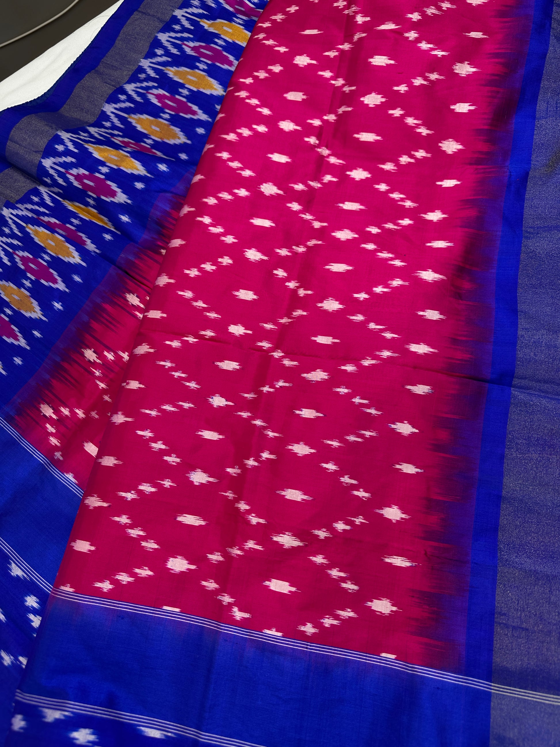 Pure Silk Handloom Pochampally Ikkat Pink Saree - 