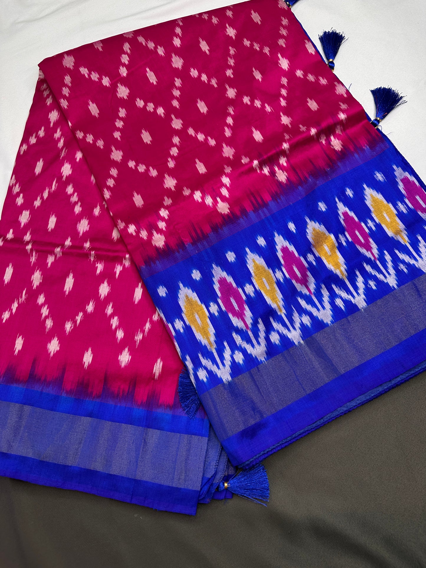 Pure Silk Handloom Pochampally Ikkat Pink Saree - 