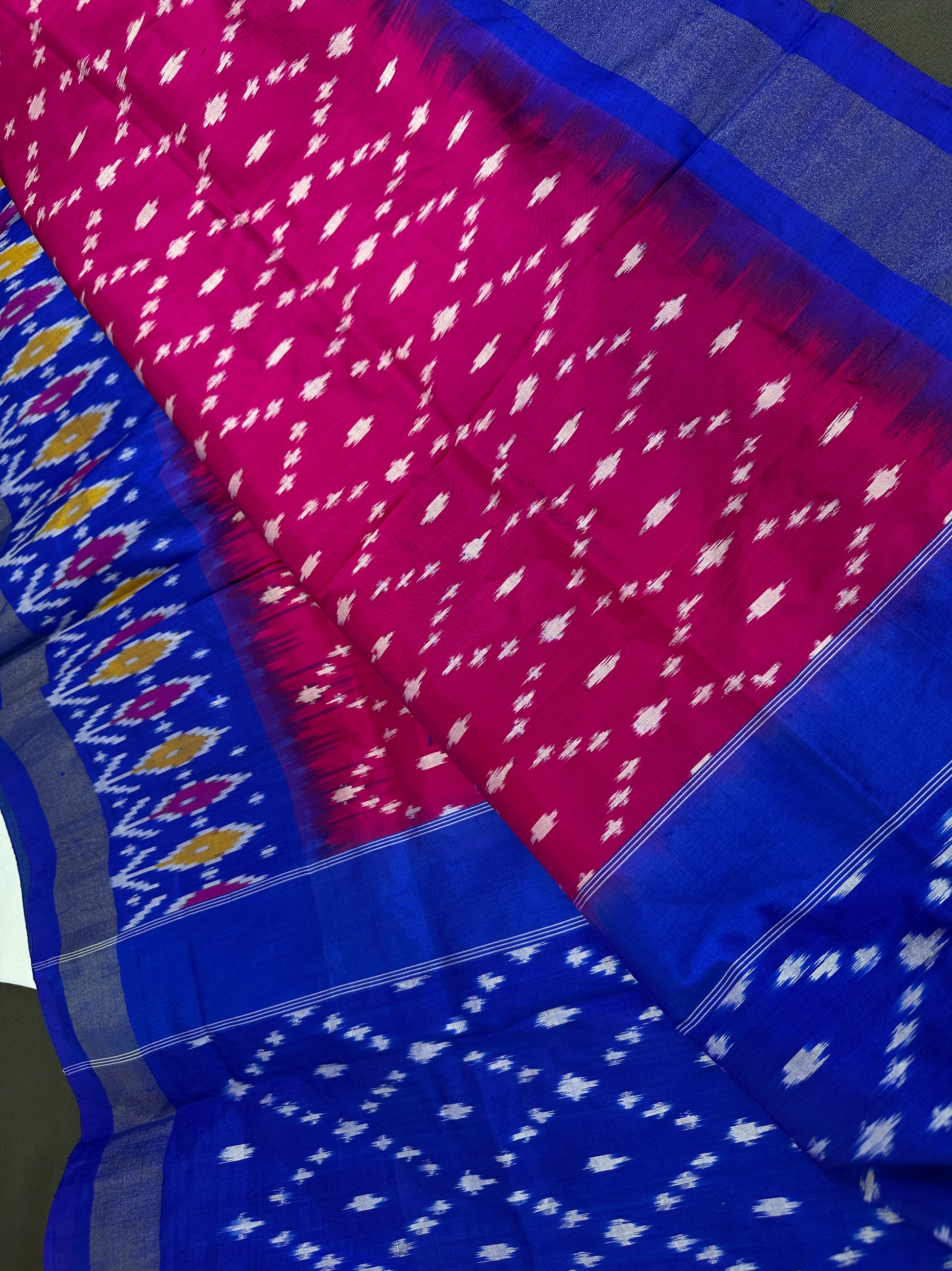 Pure Silk Handloom Pochampally Ikkat Pink Saree - 