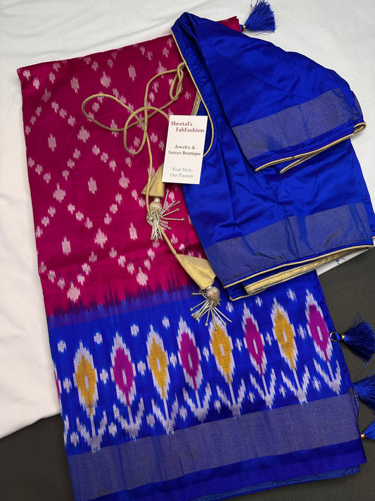 Pure Silk Handloom Pochampally Ikkat Pink Saree - 