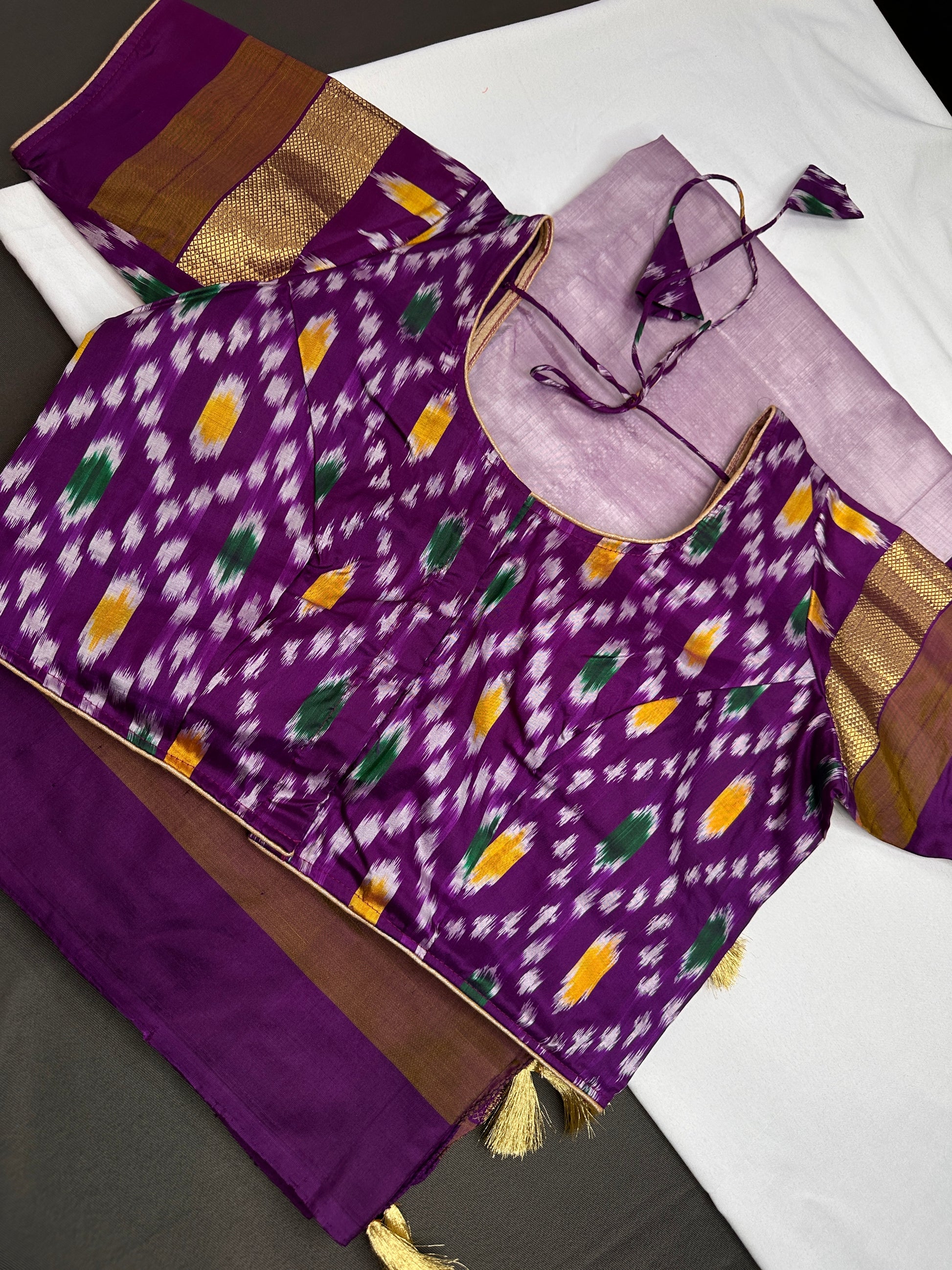 Pure Silk Handloom Pochampally Ikkat Purple Saree - 