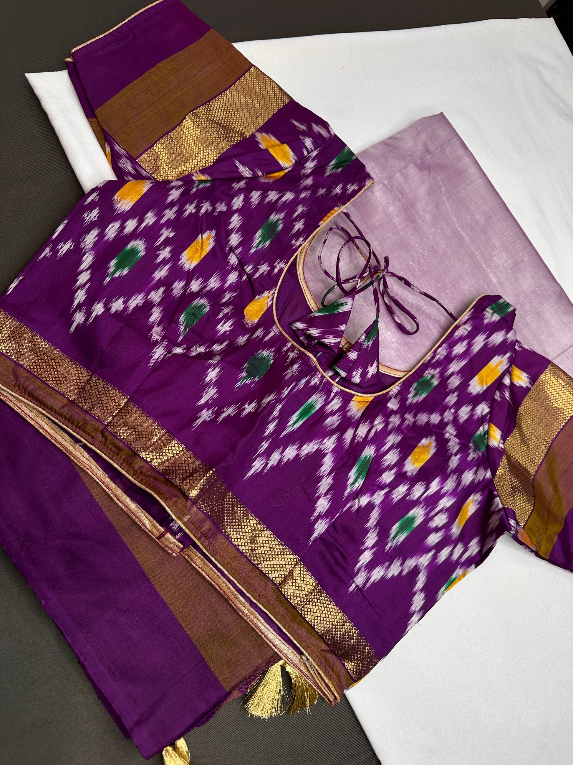 Pure Silk Handloom Pochampally Ikkat Purple Saree - 