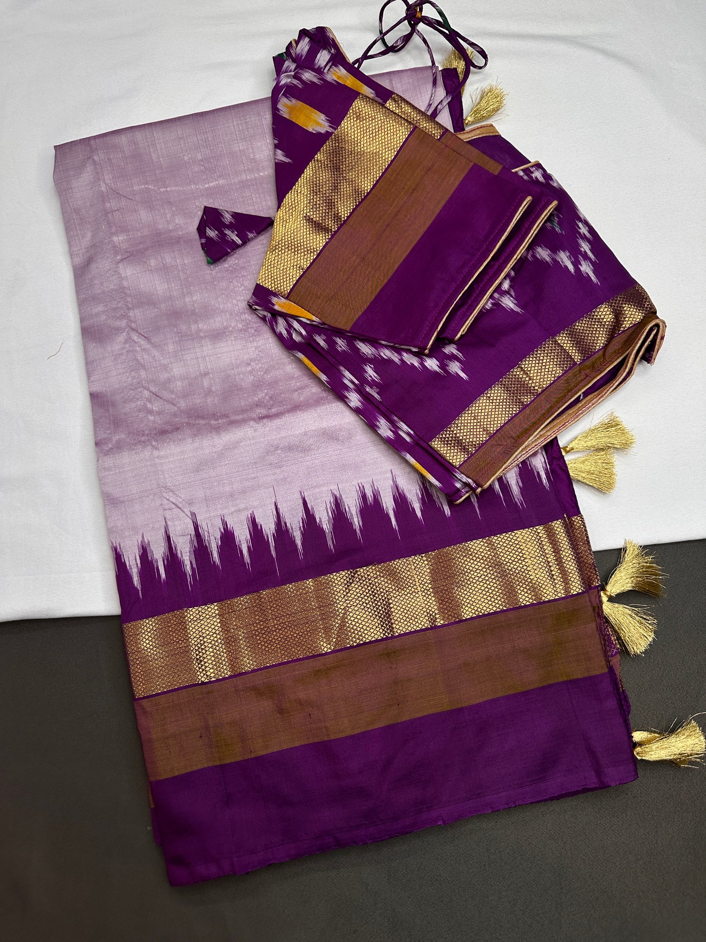 Pure Silk Handloom Pochampally Ikkat Purple Saree - 