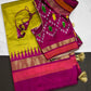 Pure Silk Handloom Pochampally Ikkat Green Saree - 