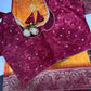 Satin Silk Orange Red Saree - 