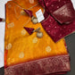 Satin Silk Orange Red Saree - 