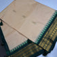 Gadwal Semi Silk Cream Green Small Border Saree - 