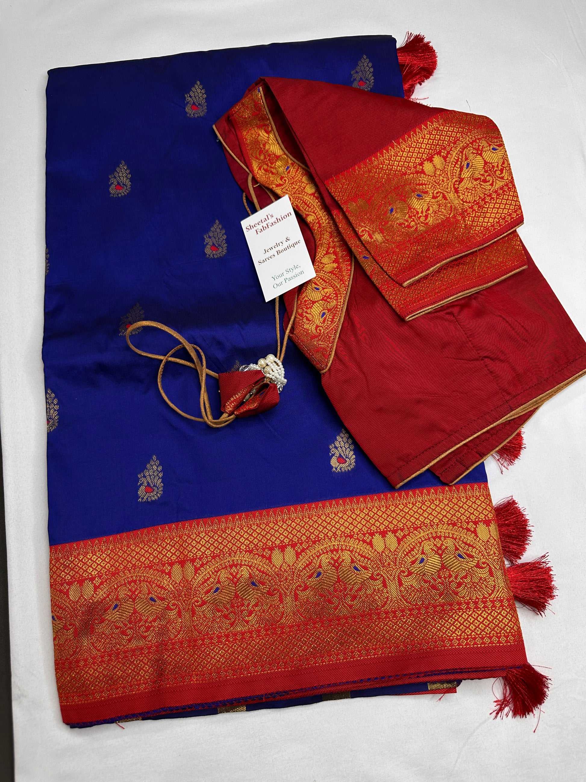 Blue Purple Paithani Silk Saree - 