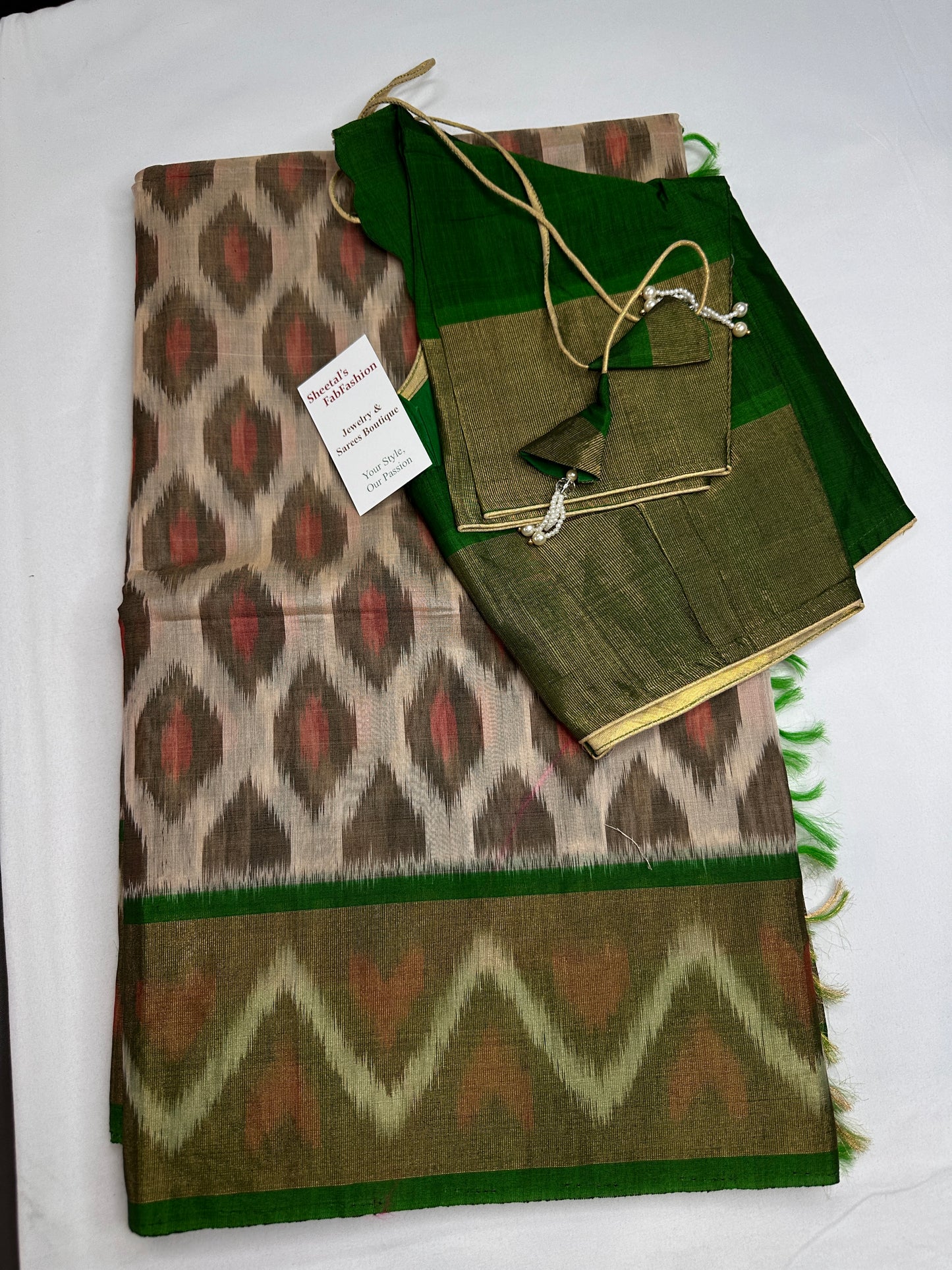 Pure Cotton Silk Pochampally Ikkat Saree - 