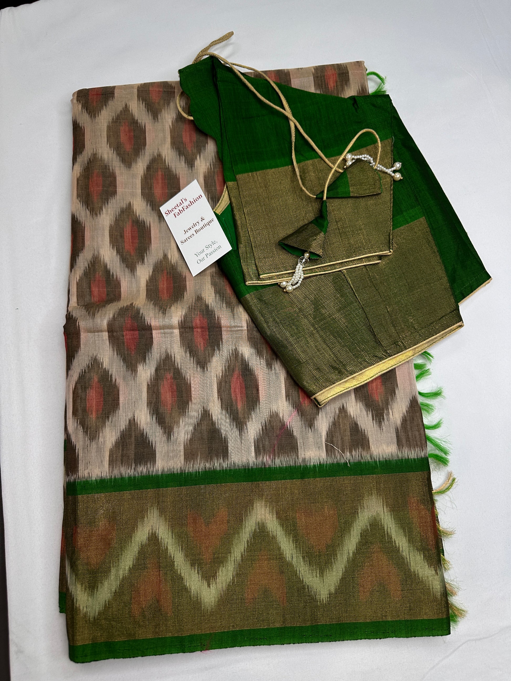 Pure Cotton Silk Pochampally Ikkat Saree - 