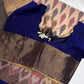 Pure Cotton Silk Pochampally Beige Blue Ikkat Saree - 