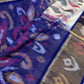 Pure Cotton Silk Pochampally Beige Blue Ikkat Saree - 