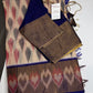 Pure Cotton Silk Pochampally Beige Blue Ikkat Saree - 