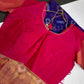 Pure Cotton Silk Pochampally Blue Pink Ikkat Saree - 