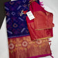 Pure Cotton Silk Pochampally Blue Pink Ikkat Saree - 