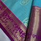 Semi Kanchi Palki Bharat Blue Checks Saree - 