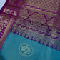 Semi Kanchi Palki Bharat Blue Checks Saree - 
