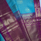 Semi Kanchi Palki Bharat Blue Checks Saree - 