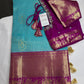 Semi Kanchi Palki Bharat Blue Checks Saree - 