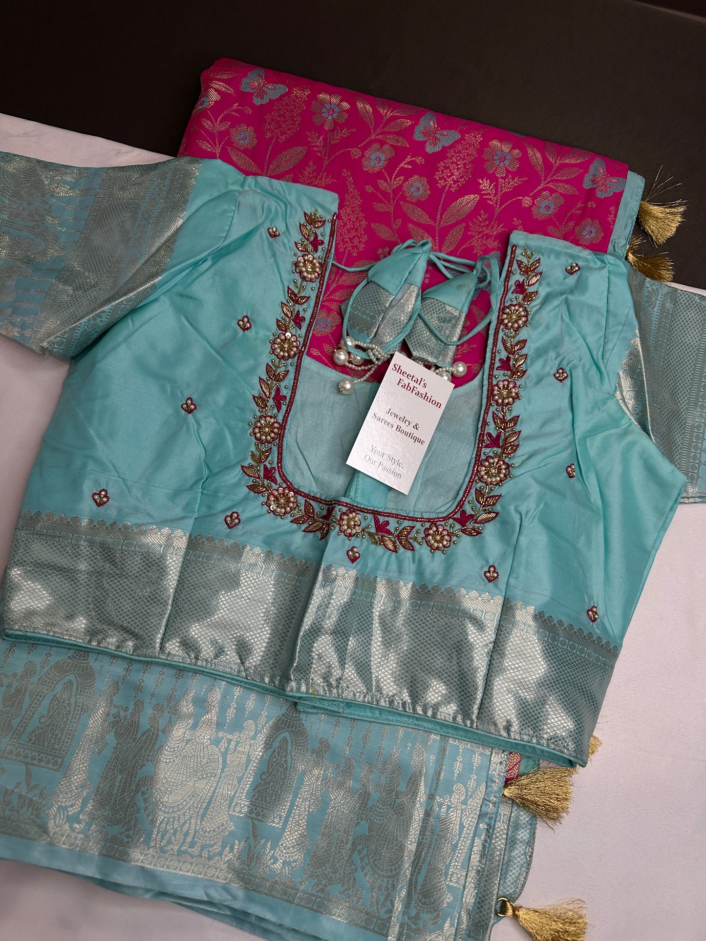Semi Kanchi Palki Bharat Pink Butterfly Saree - 