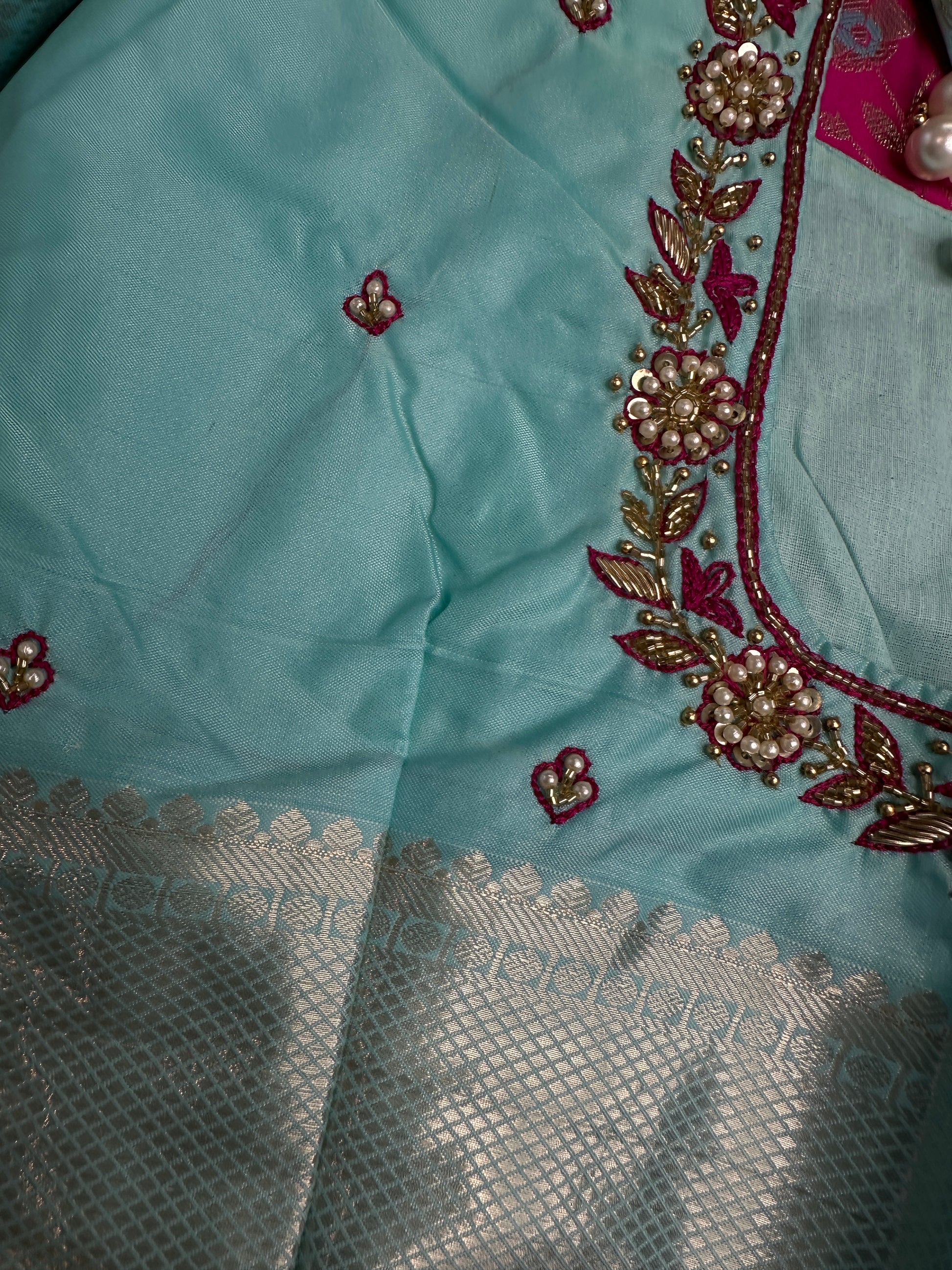 Semi Kanchi Palki Bharat Pink Butterfly Saree - 
