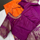 Semi Kanchi Palki Bharat Orange Saree - 