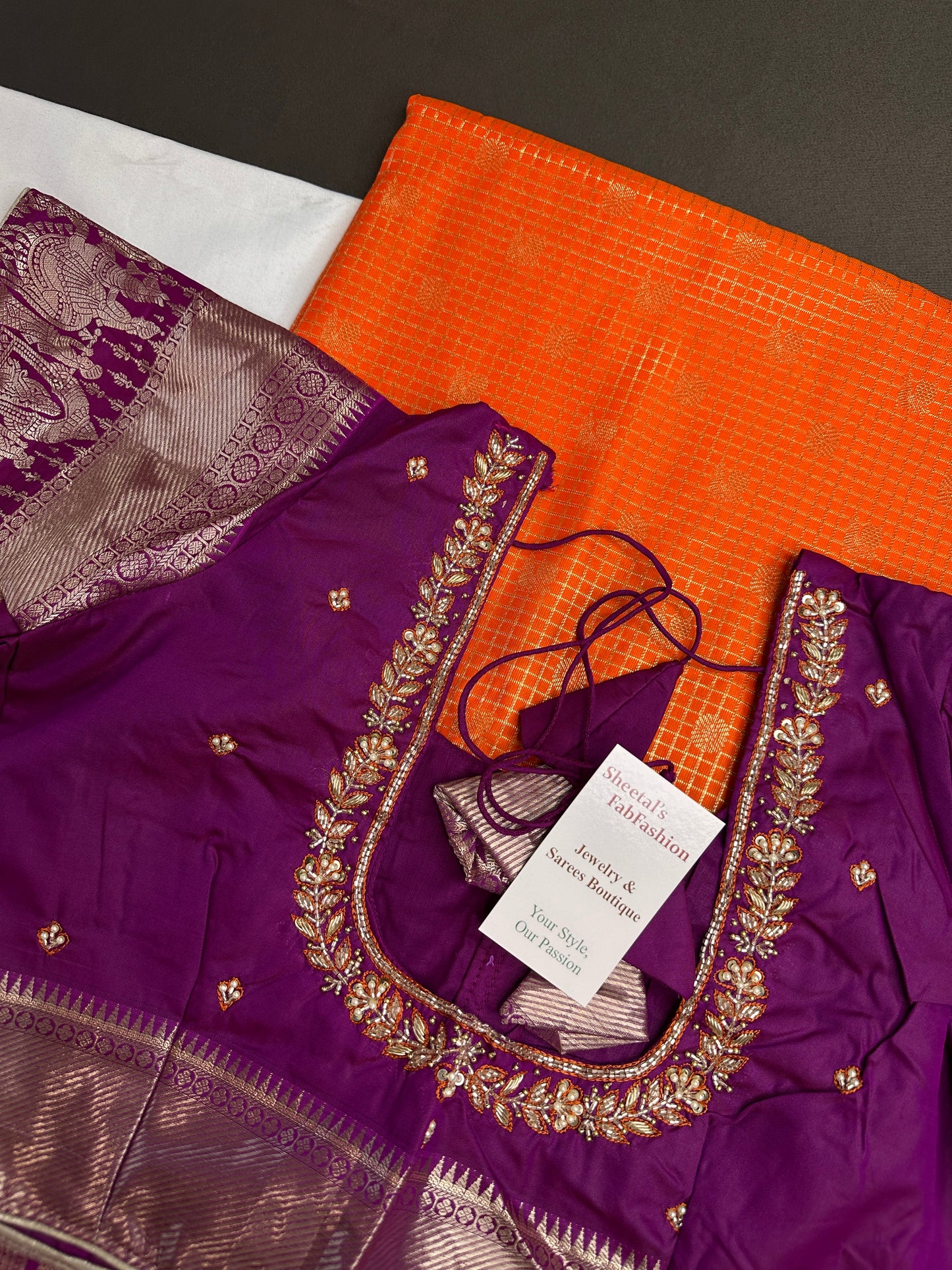 Semi Kanchi Palki Bharat Orange Saree - 