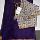 Mysore Crepe Purple Semi Silk with 2 Blouses - 