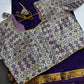 Mysore Crepe Purple Semi Silk with 2 Blouses - 
