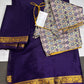 Mysore Crepe Purple Semi Silk with 2 Blouses - 