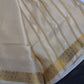 Mysore Crepe Cream Semi Silk with 2 Blouses - 