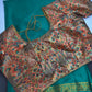 Mysore Crepe Green Semi Silk with 2 Blouses - 