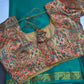 Mysore Crepe Green Semi Silk with 2 Blouses - 