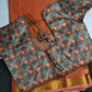 Mysore Crepe Peach Semi Silk with 2 Blouses - 