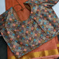 Mysore Crepe Peach Semi Silk with 2 Blouses - 