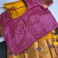 Pure Venkatgiri Handloom Yellow Pink Silk Saree - 