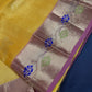 Pure Venkatgiri Handloom Yellow Pink Silk Saree - 