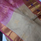 Pure Venkatgiri Handloom Beige Pink Silk Saree - 