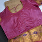Pure Venkatgiri Handloom Beige Pink Silk Saree - 